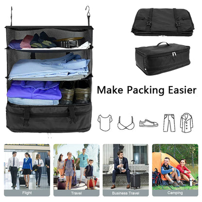 Travel Hanging Luggage Organizer Portable Clothes Storage Bag Large Capacity Foldable Breathable Wardrobe Garment Organizers Bag