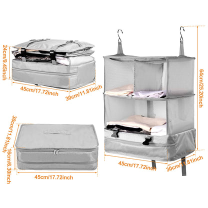 Travel Hanging Luggage Organizer Portable Clothes Storage Bag Large Capacity Foldable Breathable Wardrobe Garment Organizers Bag