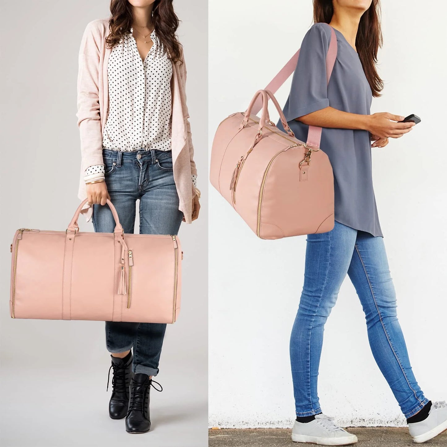 Large Portable Folding Women'S Garment Bag for Travel, Carry on Garment Bag,3 in 1 Hanging Suitcase Suit Weekender Travel Bag