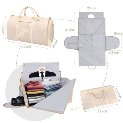 Carry on Garment Bag for Travel, Convertible Garment Duffel Bag with Shoe Compartment, Multifunctional Travel Bags for Women and Men