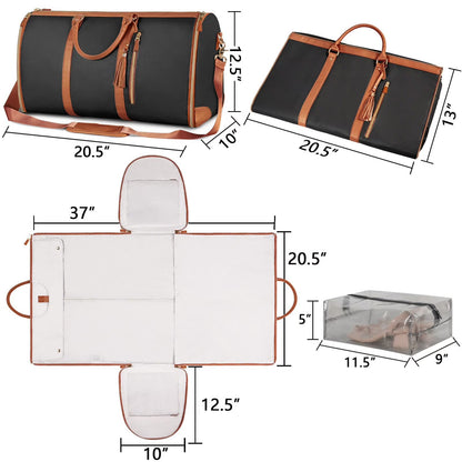 Large Portable Folding Women'S Garment Bag for Travel, Carry on Garment Bag,3 in 1 Hanging Suitcase Suit Weekender Travel Bag