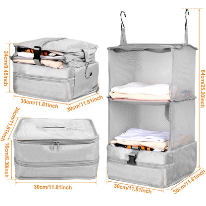 Travel Hanging Luggage Organizer Portable Clothes Storage Bag Large Capacity Foldable Breathable Wardrobe Garment Organizers Bag