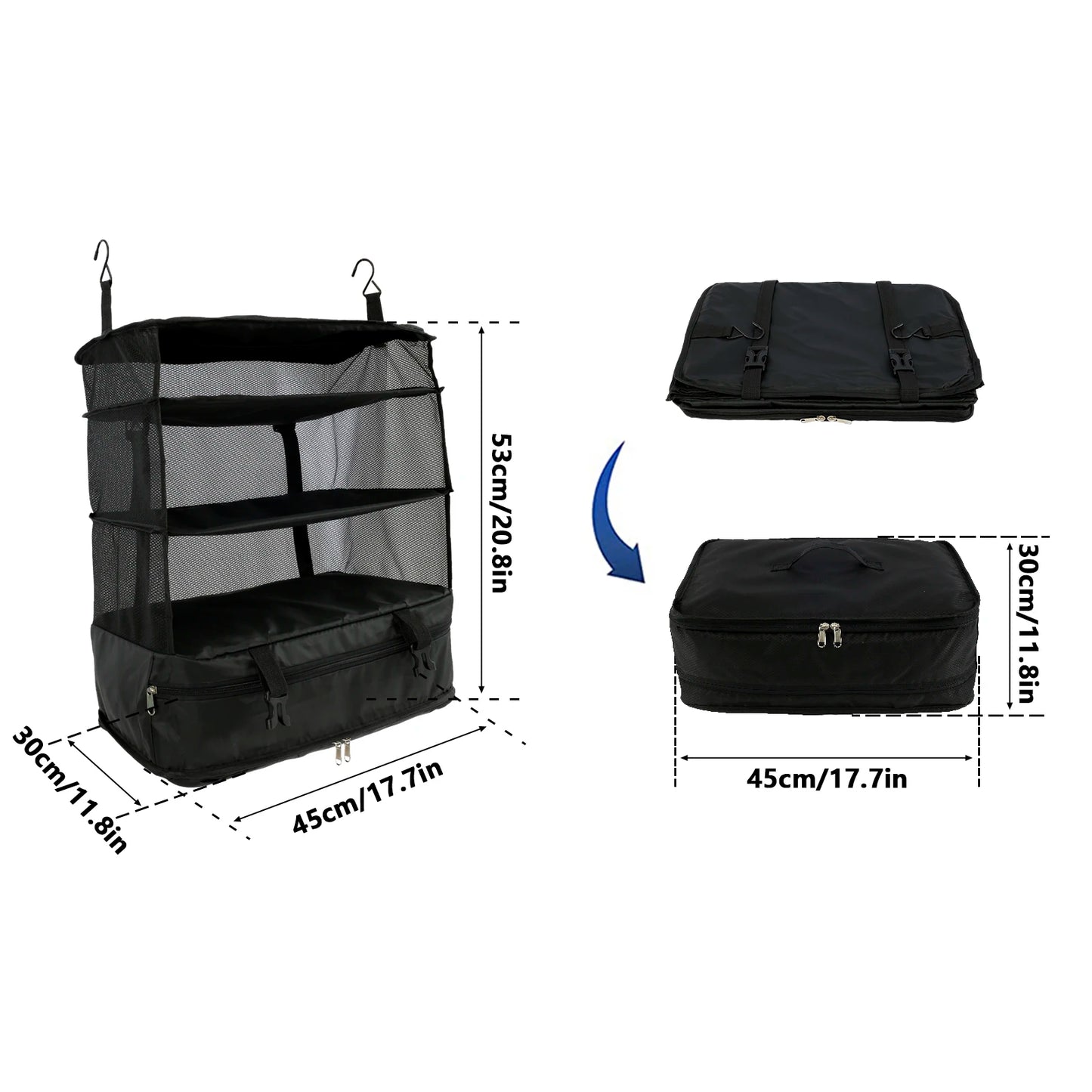 Travel Hanging Luggage Organizer Portable Clothes Storage Bag Large Capacity Foldable Breathable Wardrobe Garment Organizers Bag