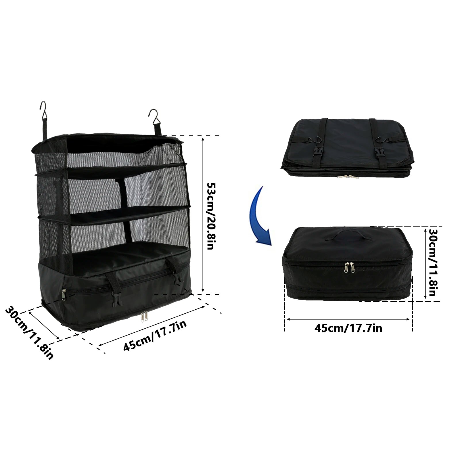 Travel Hanging Luggage Organizer Portable Clothes Storage Bag Large Capacity Foldable Breathable Wardrobe Garment Organizers Bag